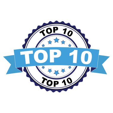 Top 10 konsepti ile mavi siyah lastik damgası