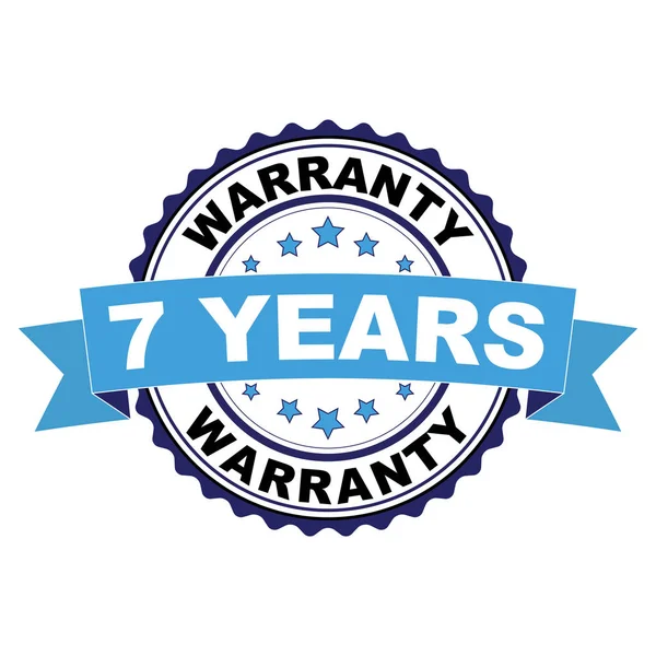 Mavi siyah lastik damgası 7 yıl garanti kavramı ile