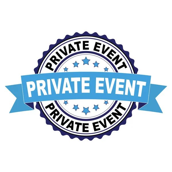 Blauw Zwart Rubber Stempel Met Privé Evenement Concept — Stockvector