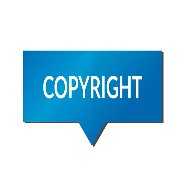 Modrá Copyright Bublinu Bílém Pozadí — Stockový vektor