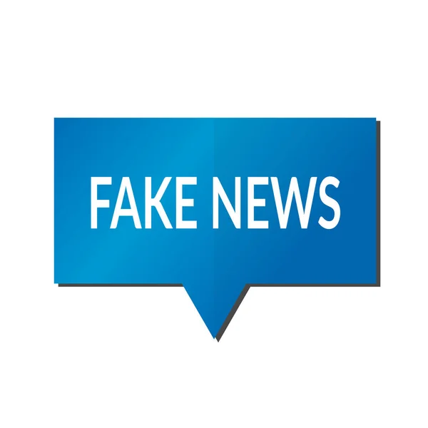 Blue Fake News Speech Bubble White Background — Stock Vector