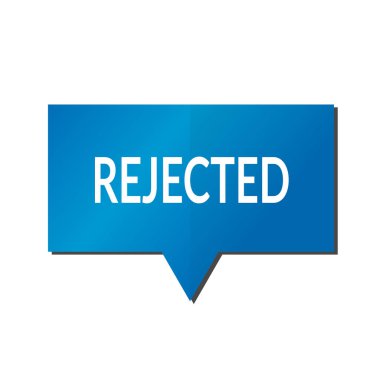 Beyaz zemin üzerine mavi reddedilen konuşma balonu