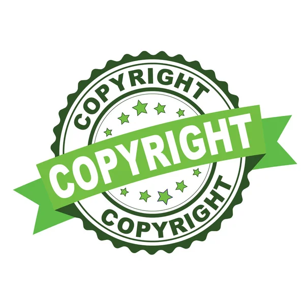Зелена Гумова Марка Концепцією Авторського Права — стоковий вектор