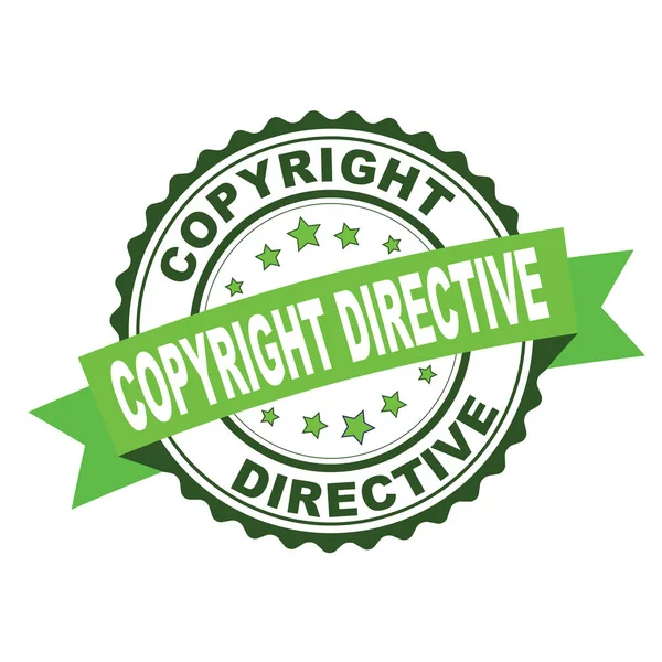 Sello Goma Verde Con Concepto Directiva Copyright — Vector de stock