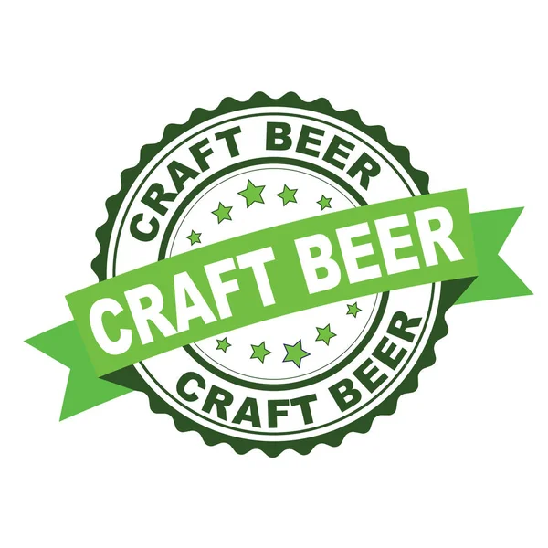 Green Rubber Stamp Craft Beer Concept — Stock Vector