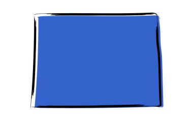 Colorado stilize mavi eskiz Haritası