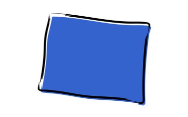 Wyoming stilize mavi eskiz Haritası