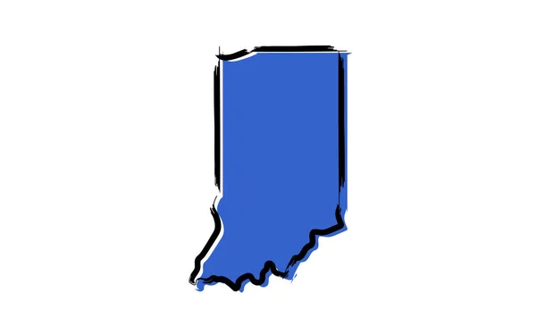 Gestileerde Blauwe Schema Van Indiana — Stockvector