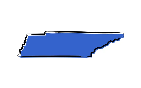 Gestileerde Blauwe Schema Van Tennessee — Stockvector