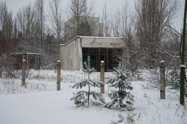 Chernobyl dışlama bölgesinde, Ukrayna Bina terk