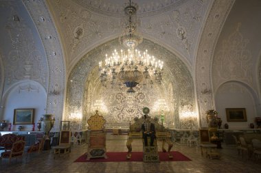 Tahran, Iran - 25 Nisan 2018: Tahran, İran'ın Gülistan Sarayı iç