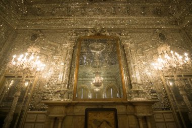 Tahran, Iran - 25 Nisan 2018: Tahran, İran'ın Gülistan Sarayı iç