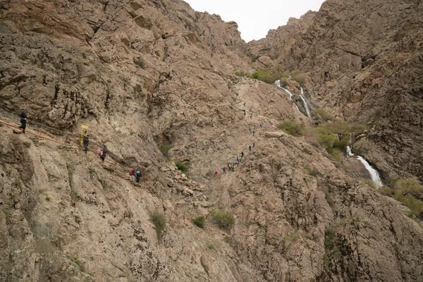 Darband Iran Avril 2018 Trek Vers Montagne Tochal Depuis Village — Photo
