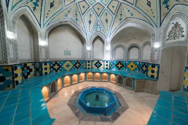 Keşan, İran, 29 Nisan 2018: Keşan'da Sultan Emir Ahmed Hamamı, İran