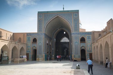 Yezd, İran, 5 Mayıs 2018: Yezd Cemeh Camii (Mescid-i Cemeh)