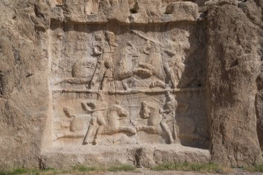 Darius Türbesi Nakş-Rustam, eski bir mezarlık içinde büyük Persepolis, Fars Eyaleti, İran'ın yaklaşık 12 km kuzeybatısında yer alan