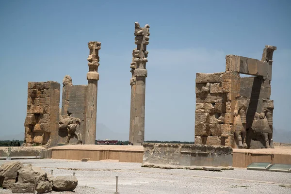 Персеполис Столица Древнего Ахеменидского Царства Взгляд Иран Древняя Персия Голубое — стоковое фото