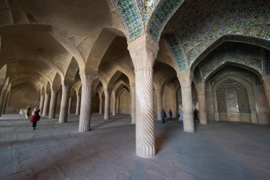 Isfahan, Iran - 29 Nisan 2018: Şah Camii olarak da bilinir Royal Camii Imam Camii, UNESCO Dünya Miras Listesi ve bu olup ayakta Iran, Imam kare, Isfahan en eski camilerinden