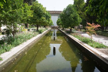 Keşan, İran, 30 Nisan 2018: Keşan'da Fingarden. Fingarden tarihi bir Pers bahçesi, ülkenin en ünlü kraliyet bahçelerinden biri ve Amir Kabir'in öldürüldüğü yerdir.