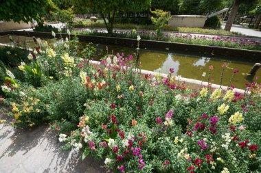 Keşan, İran, 30 Nisan 2018: Keşan'da Fingarden. Fingarden tarihi bir Pers bahçesi, ülkenin en ünlü kraliyet bahçelerinden biri ve Amir Kabir'in öldürüldüğü yerdir.