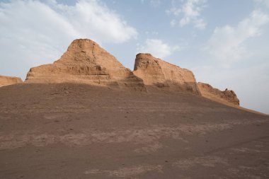 Muhteşem Dasht-e Lut çöller, ünlü için onun kaya oluşumları Kerman İran, dünyada hotest yerlerinden city yakınındaki Kaluts veya Kalouts olarak