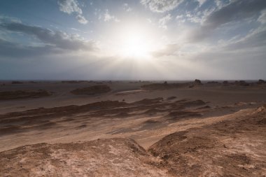 Muhteşem Dasht-e Lut çöller, ünlü için onun kaya oluşumları Kerman İran, dünyada hotest yerlerinden city yakınındaki Kaluts veya Kalouts olarak
