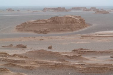 Muhteşem Dasht-e Lut çöller, ünlü için onun kaya oluşumları Kerman İran, dünyada hotest yerlerinden city yakınındaki Kaluts veya Kalouts olarak