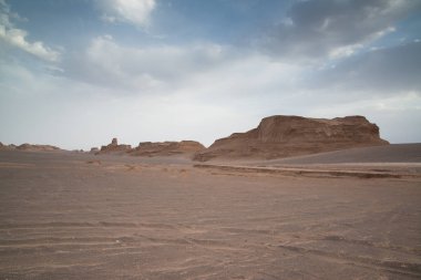 Muhteşem Dasht-e Lut çöller, ünlü için onun kaya oluşumları Kerman İran, dünyada hotest yerlerinden city yakınındaki Kaluts veya Kalouts olarak
