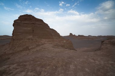 Muhteşem Dasht-e Lut çöller, ünlü için onun kaya oluşumları Kerman İran, dünyada hotest yerlerinden city yakınındaki Kaluts veya Kalouts olarak