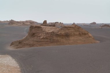 Muhteşem Dasht-e Lut çöller, ünlü için onun kaya oluşumları Kerman İran, dünyada hotest yerlerinden city yakınındaki Kaluts veya Kalouts olarak