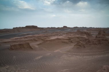 Muhteşem Dasht-e Lut çöller, ünlü için onun kaya oluşumları Kerman İran, dünyada hotest yerlerinden city yakınındaki Kaluts veya Kalouts olarak