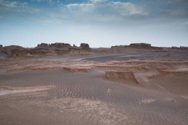 Muhteşem Dasht-e Lut çöller, ünlü için onun kaya oluşumları Kerman İran, dünyada hotest yerlerinden city yakınındaki Kaluts veya Kalouts olarak