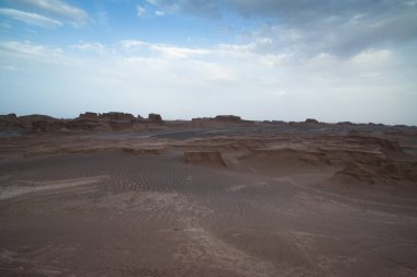 Muhteşem Dasht-e Lut çöller, ünlü için onun kaya oluşumları Kerman İran, dünyada hotest yerlerinden city yakınındaki Kaluts veya Kalouts olarak