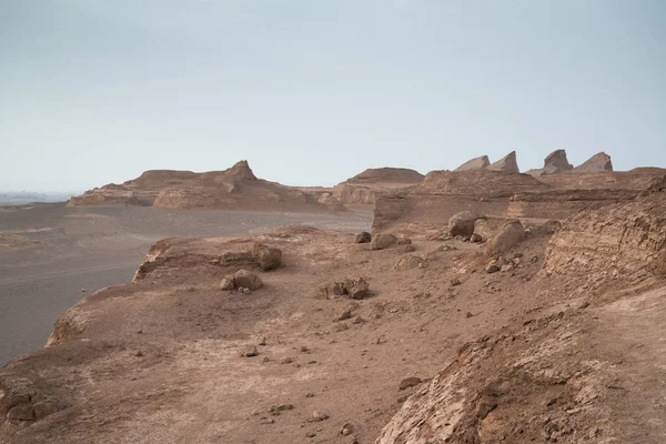 Muhteşem Dasht-e Lut çöller, ünlü için onun kaya oluşumları Kerman İran, dünyada hotest yerlerinden city yakınındaki Kaluts veya Kalouts olarak