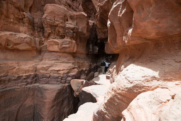 Πανοραμική Θέα Των Φυσικών Βράχων Στην Έρημο Wadi Rum Ιορδανία — Φωτογραφία Αρχείου