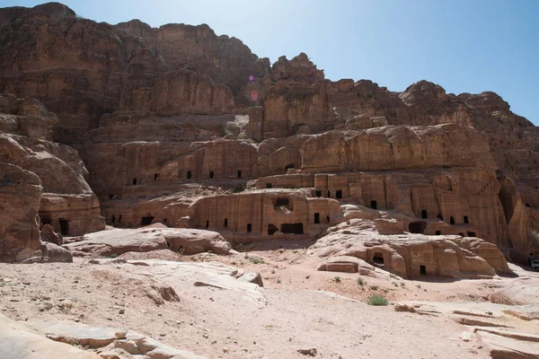 Petra Jordan Miasto Ruin Ciągu Dnia — Zdjęcie stockowe
