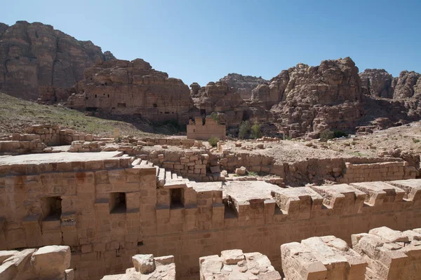 Petra Jordania Ciudad Las Ruinas Durante Día —  Fotos de Stock