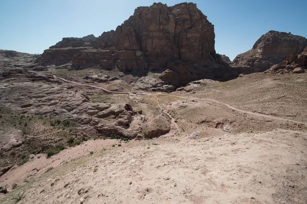 Vista Panorámica Del Puente Roca Natural Desierto Wadi Rum Jordania —  Fotos de Stock