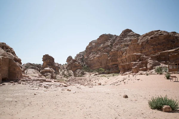 Petra Jordan Città Delle Rovine Durante Giorno — Foto Stock