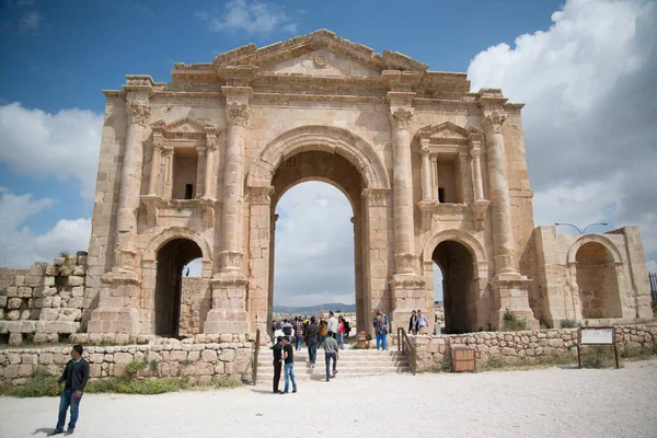 Izrael Cca Duben 2014 Turisté Bejt Shean Římské Rozvaliny Izraeli — Stock fotografie