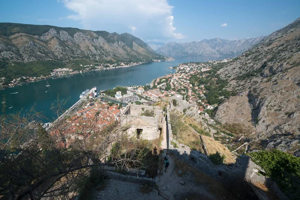 Kotor Baai Oude Stad Van Lovcen Berg Montenegro — Stockfoto