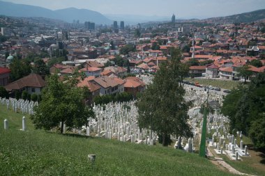 Saraybosna, Bosna-Hersek-Haziran 2016: Saraybosna 'da Müslüman mezarlığı
