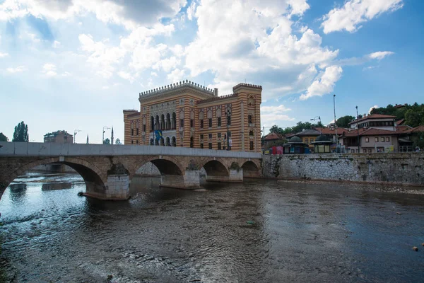 Sarajevo Bósnia Herzegovina Por Volta Julho 2016 Ponte Cidade Velha — Fotografia de Stock