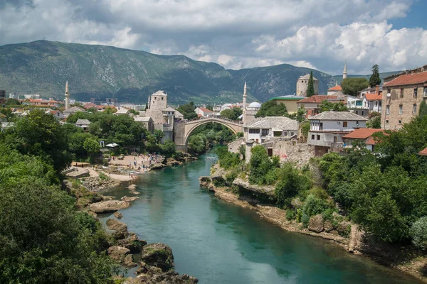 Den Gamla Bron Mostar Bosnien Hercegovina — Stockfoto