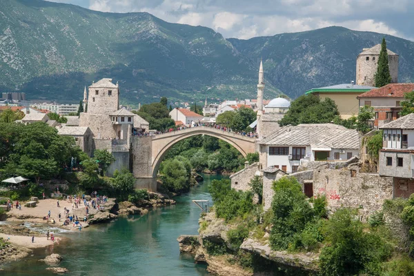 Den Gamla Bron Mostar Bosnien Hercegovina — Stockfoto