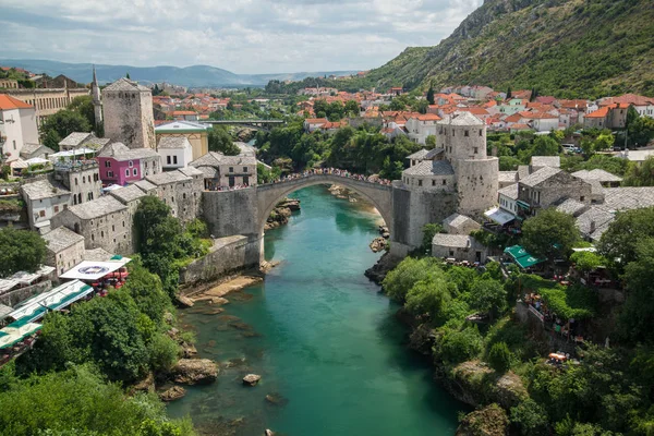 Den Gamla Bron Mostar Bosnien Hercegovina — Stockfoto