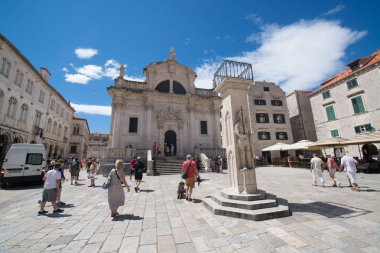 Dubrovnik, Hırvatistan - yaklaşık Temmuz 2016: Dubrovnik'teki eski şehir sokakları, Unesco Dünya Mirası alanı