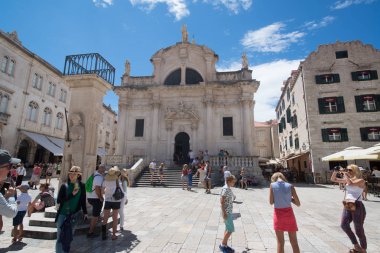 Dubrovnik, Hırvatistan - yaklaşık Temmuz 2016: Dubrovnik'teki eski şehir sokakları, Unesco Dünya Mirası alanı