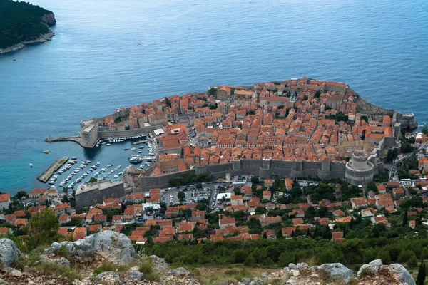 Letecký Pohled Staré Město Dubrovník Krásný Letní Den Chorvatsko — Stock fotografie