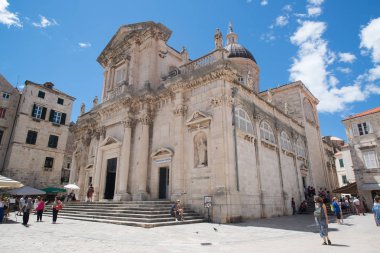 Dubrovnik, Hırvatistan - yaklaşık Temmuz 2016: Dubrovnik'teki eski şehir sokakları, Unesco Dünya Mirası alanı